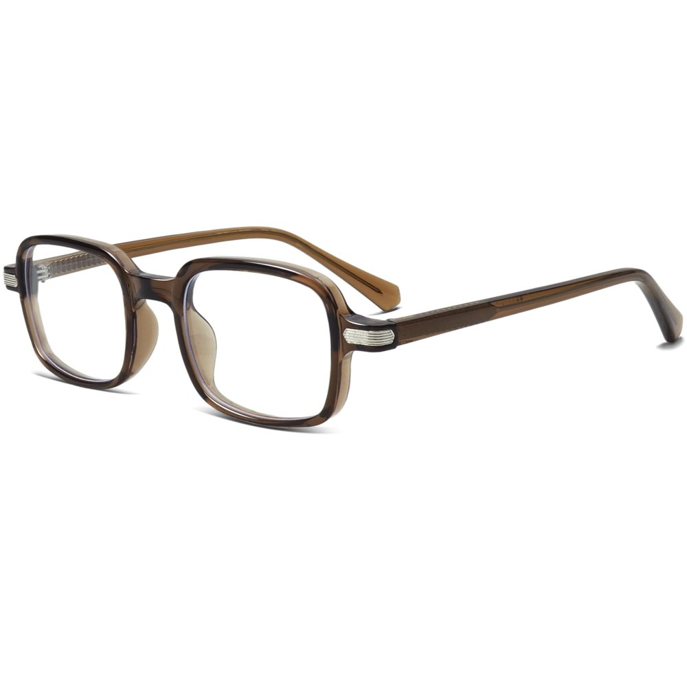 YouthMall Retro Rectangle Glasses for Women Men Trendy Square Blue Light Blocking Glasses 90s Fake Eyeglasses (Clear Dark Brown)