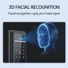 3D Facial Recognition Smart Door Lock 4.5-inch Screen APP Remote Unlocking Palmprint Recognition Fingerprint Passcode IC Card Key Keyless Smart Door Lock Suitable for Homes, Apartments, Offices Black view 2