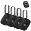 4-Pack for Tile Life360 Pro (2024) Tracker Case, Shockproof Waterproof Silicone Protective Cover with Keychain for Keys, Bags & Pets, Black view 1