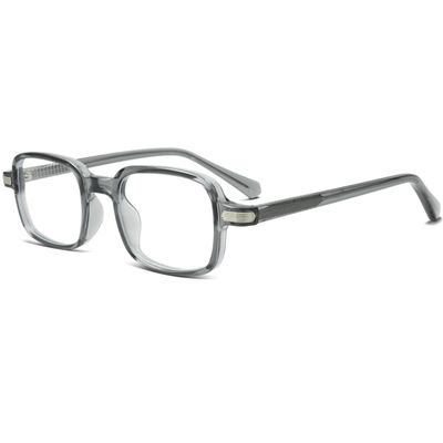 YouthMall Retro Rectangle Glasses for Women Men Trendy Square Blue Light Blocking Glasses 90s Fake Eyeglasses (Clear Grey)