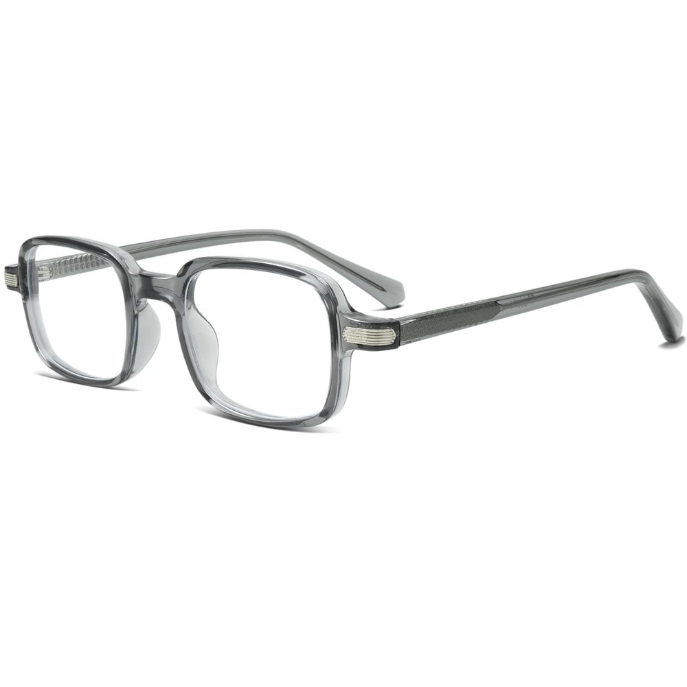 YouthMall Retro Rectangle Glasses for Women Men Trendy Square Blue Light Blocking Glasses 90s Fake Eyeglasses (Clear Grey)