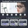 YouthMall Retro Rectangle Glasses for Women Men Trendy Square Blue Light Blocking Glasses 90s Fake Eyeglasses (Clear Grey) view 3