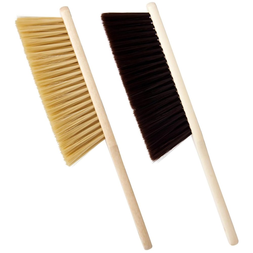 Hand Brush with Wooden Handles, 2Pcs Soft Bristle Brush for Household Cleaning, Cleaning and Dusting Brickwork, Office Use Home..