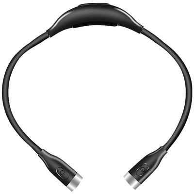 Alipis USB Rechargeable Neck Reading Light Hands-Free Adjustable Gooseneck LED Book Reading Lamp Eye Protection Portable Night Running Black