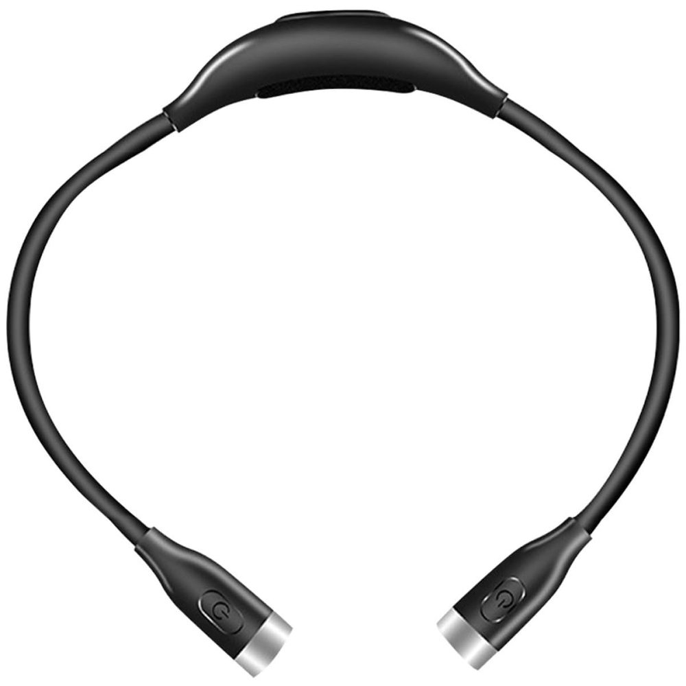 Alipis USB Rechargeable Neck Reading Light Hands-Free Adjustable Gooseneck LED Book Reading Lamp Eye Protection Portable Night Running Black