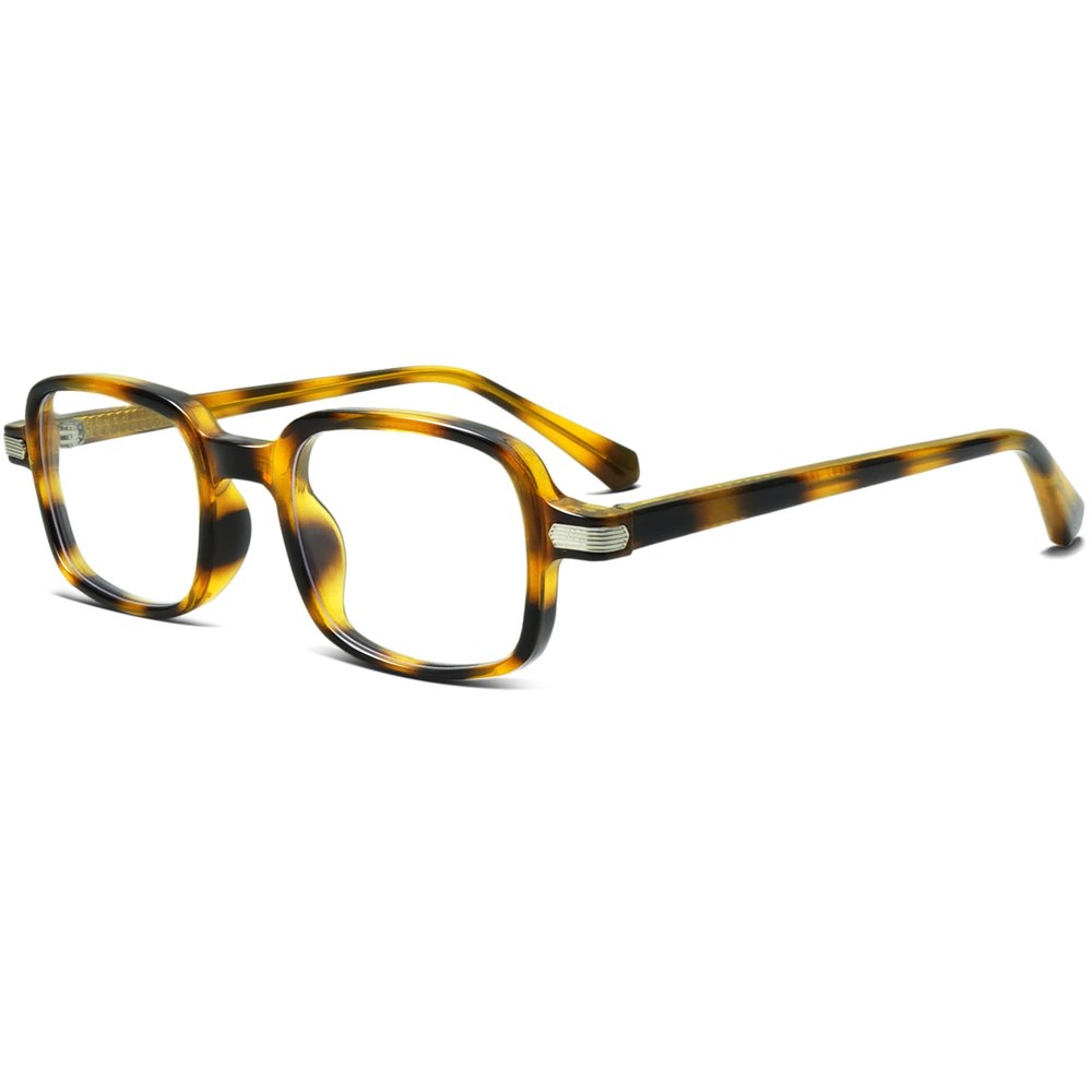YouthMall Retro Rectangle Glasses for Women Men Trendy Square Blue Light Blocking Glasses 90s Fake Eyeglasses (Tawny Leopard)