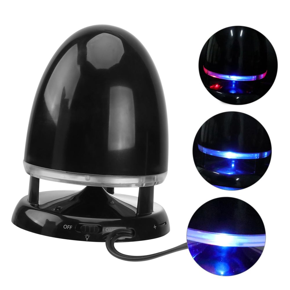 KESYOO Multimedia Mini Speaker with LED Light, USB Anti-Interference Loudspeaker Box, Portable Plug-in Speaker for Laptop and Desktop, Bullet Bass Sound, Black Blue, Dc 5v Compatible