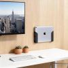 YHOMU 2 Pcs Adjustable Laptop Mount Holder, Wall & Under Desk Adhesive Screw Mount for Tablets, Black view 2