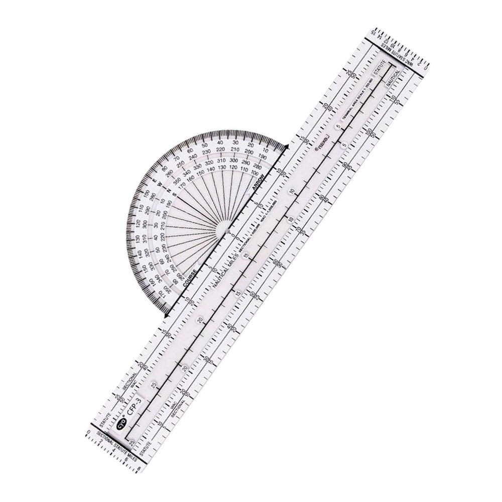Aviation Plotter Slide Rule for Pilots - 8 Scales, All VFR Charts - 20cm (7.87 inch) PP Material