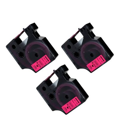 3PK 12mm Tape for D1 Tape 1933238-1 Fluorescent Pink Labels Ribbon Compatible with LabelManager 160 280 Label Maker