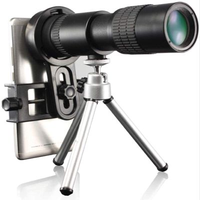 10-30x30 Monocular Telescope with Phone Adapter and Tripod Optics Zoom Telescope Retractable Portable Monocular for Birdwatching Traveling Outdoor