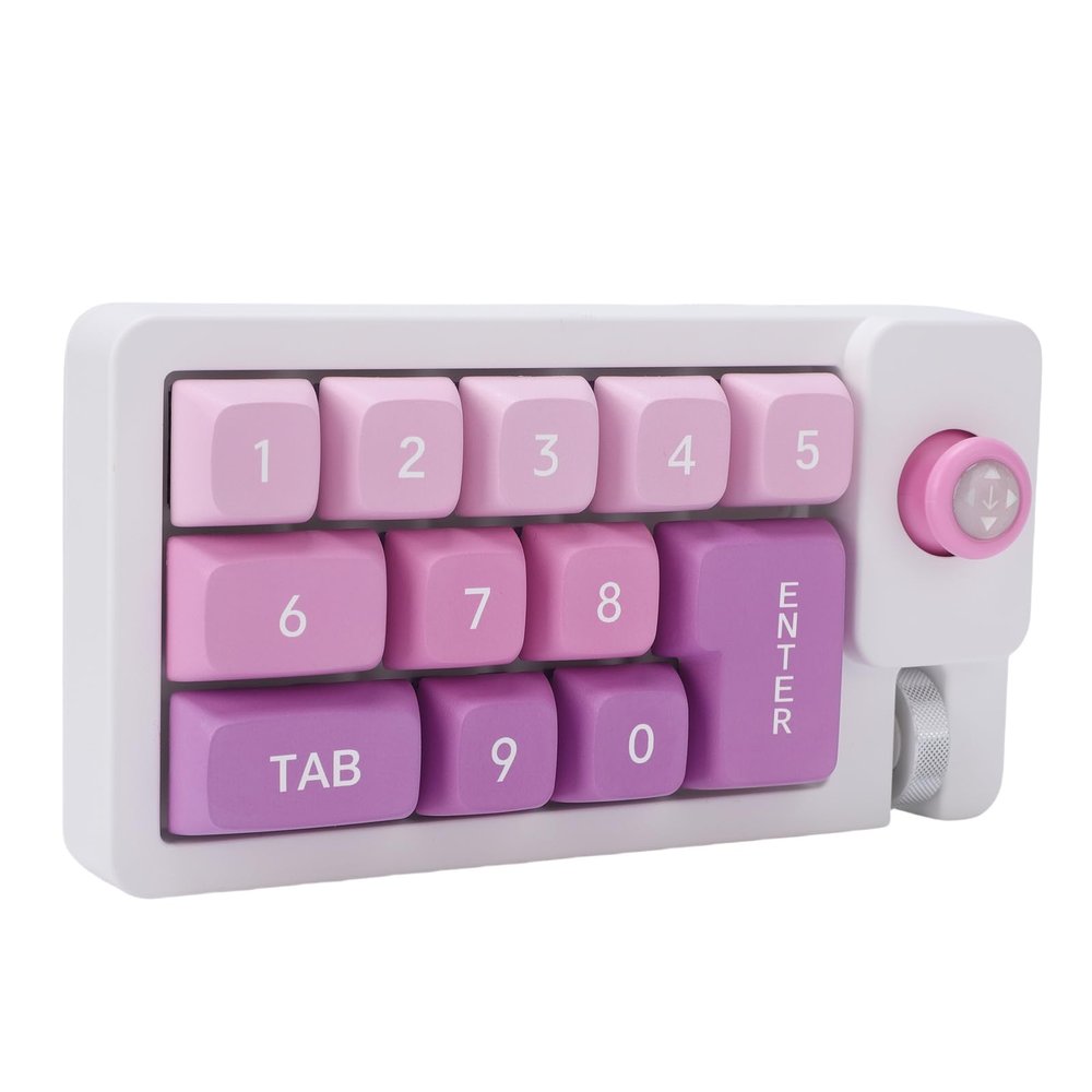 Yoidesu 12 RGB Backlight + Joystick Roller Mechanical Number Pad, Sayo Device Hot Swappable Numpad, Type C Wired Programmable Macro Keypad for Work & Gaming (Green)