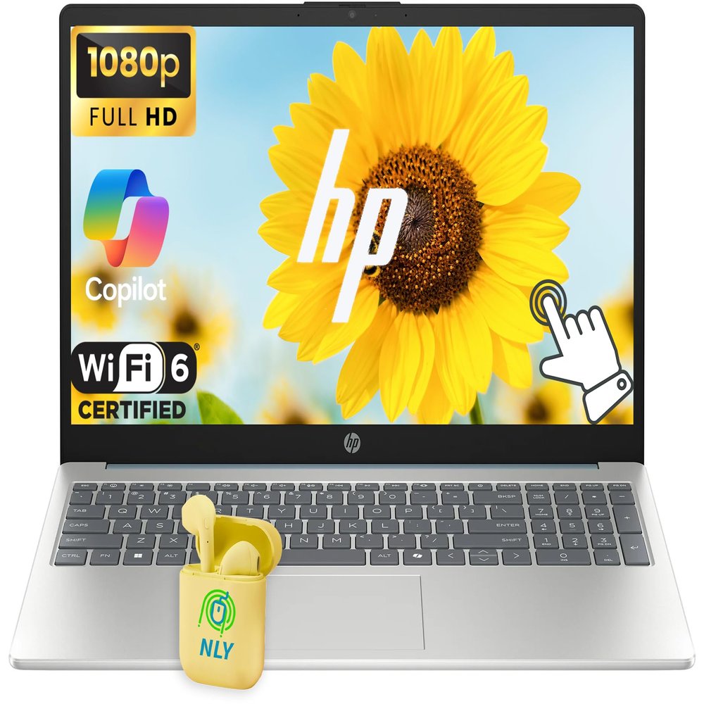 HP 15.6" FHD Touchscreen Business Laptop Computer, Intel 8-Core i3-N305 Processor, 16GB RAM 256GB SSD, Numeric Keypad, Windows 11, AI Copilot Ready, NLY Earphones, Moonlight Blue