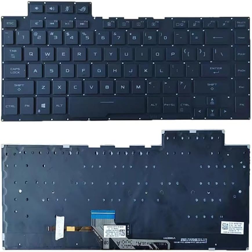 100% New Laptop Keyboard for ASUS ROG Zephyrus M15 GU502L GU502LU GU502LV GU502LW GU502LWS V184626K Black with Backlit Without Frame United States US