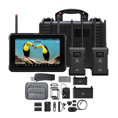 Atomos Shinobi 7 RX 7-inch HDR Monitor Bundle with Transmitter and Receiver Set and Accessory Kit (3 Items)
