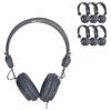 HamiltonBuhl Favoritz 10-Pack Gray TRRS Headsets  Mid-Size On-Ear, in-Line Mic, Leatherette Cushions, Adjustable Headband, 5 ft Chew-Resistant Dura-Cord, 3.5mm Plug  Classroom Use view 1