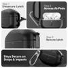 Keybudz for AirPods Pro 3 Case with Lock - Fully Waterproof Compatible AirPods Pro 3rd Generation Case Cover - Keychain, Rugged Tough Protection, Hard Shell and Carabiner (Carbon Black) view 3