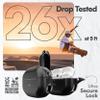Keybudz for AirPods Pro 3 Case with Lock - Fully Waterproof Compatible AirPods Pro 3rd Generation Case Cover - Keychain, Rugged Tough Protection, Hard Shell and Carabiner (Carbon Black) view 4