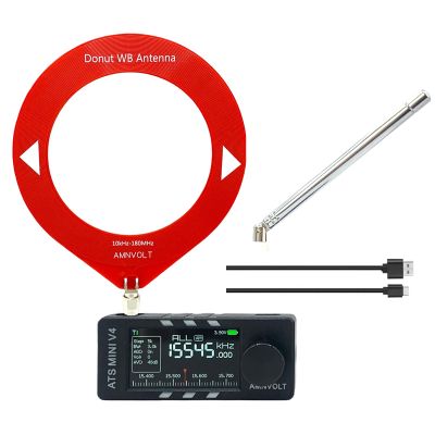 ATS MINI V4 Pocket Radio SI4732 DSP Mini Radio Receiver with ESP32-S3, All Band AM/FM/LSB/USB, 1.9" IPS Color Display, Hi-Z Amplifier & 1W Speaker for Travel and Radio Enthusiasts