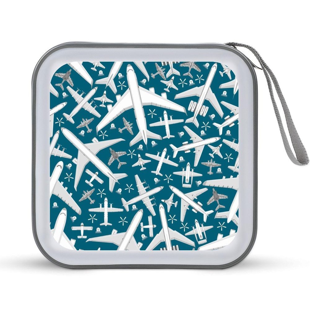 Plane Pattern Aircraft Airplane Jet CD Case DVD Holders Wallet Hard Plastic Storage Binder 40 Capacity