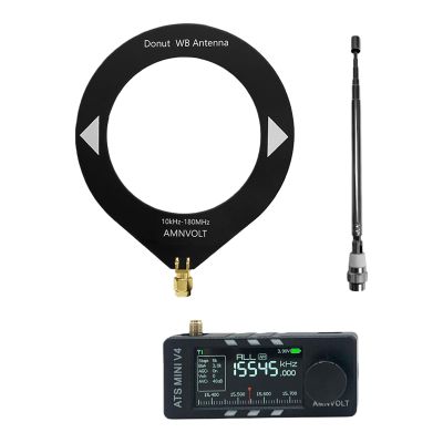 AMNVOLT V4 ATS MINI DSP Radio, ESP32-S3 & SI4732 Chip, Multi-Band AM/FM/LSB/USB Receiver, 1.9'' IPS Color Screen, with Headphone Amplifier & Hi-Z Circuit, Portable for Travel and Radio Enthusiasts
