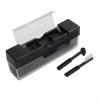 3-in- Vinyl Record Cleaning Brush Set with Carbon Fiber Stylus Cleaner, Anti-Static Velvet Tool Kit for Turntable Records, Compact Design, Black view 2