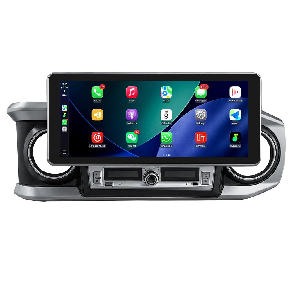12.3 inch Car Radio for Toyota Tacoma 2016-2023 Upgrade Stereo Radio Head Unit with CarPlay Tesla Style Touch Screen Android Auto Bluetooth GPS Support OEM Camera 4+64G