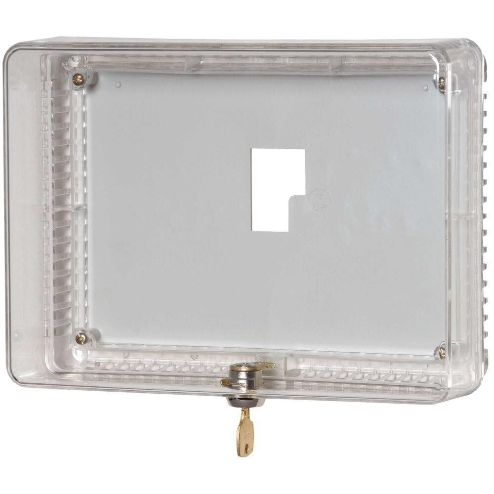 Replacement for Resideo TG512A1009 Versaguard Large Universal Thermostat Guard Clear Acrylic Cover with Lock & 2 Keys, Tamper-Resistant, Fits Most Wall Thermostats, 7-1/4" x 9-3/4"