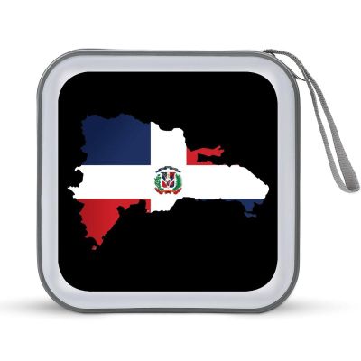 Dominican Republic Map Flag CD Case DVD Holders Wallet Hard Plastic Storage Binder 40 Capacity