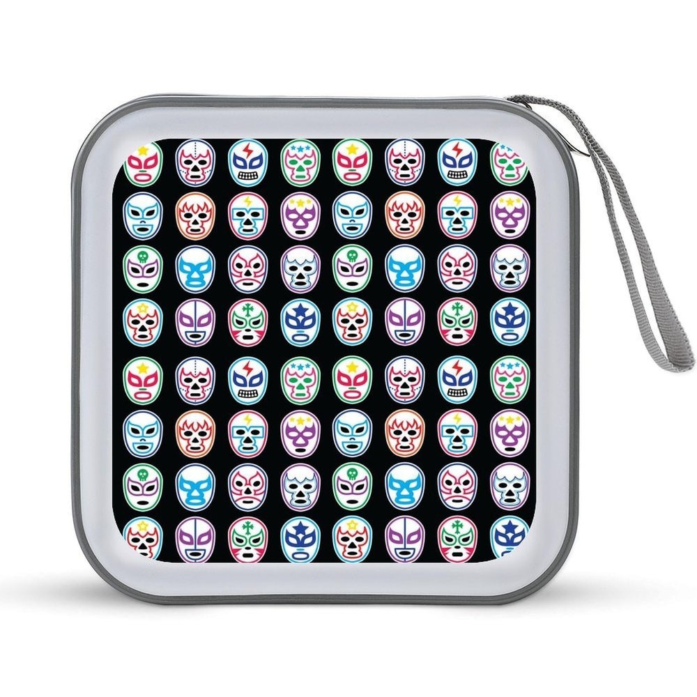 Lucha Libre Mexican Wrestling Masks CD Case DVD Holders Wallet Hard Plastic Storage Binder 40 Capacity