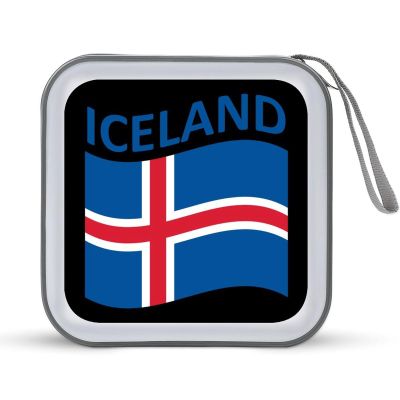 Flag of Iceland CD Case DVD Holders Wallet Hard Plastic Storage Binder 40 Capacity