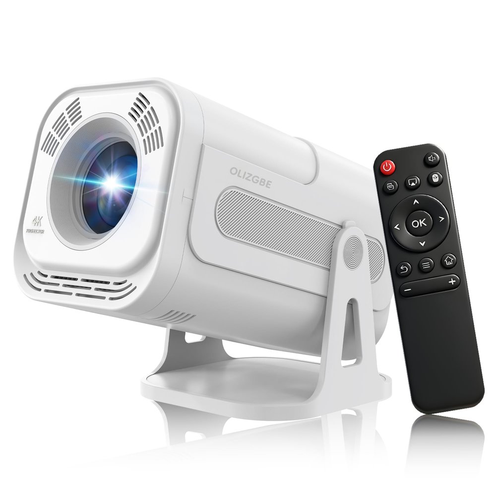 Mini Projector with WiFi and Bluetooth, Built-in App Smart Portable Projector 4K Support, Auto Keystone 180 Rotatable, Android 13 OS, Compatible with Smartphone/Laptop/TV Stick/HDMI/USB