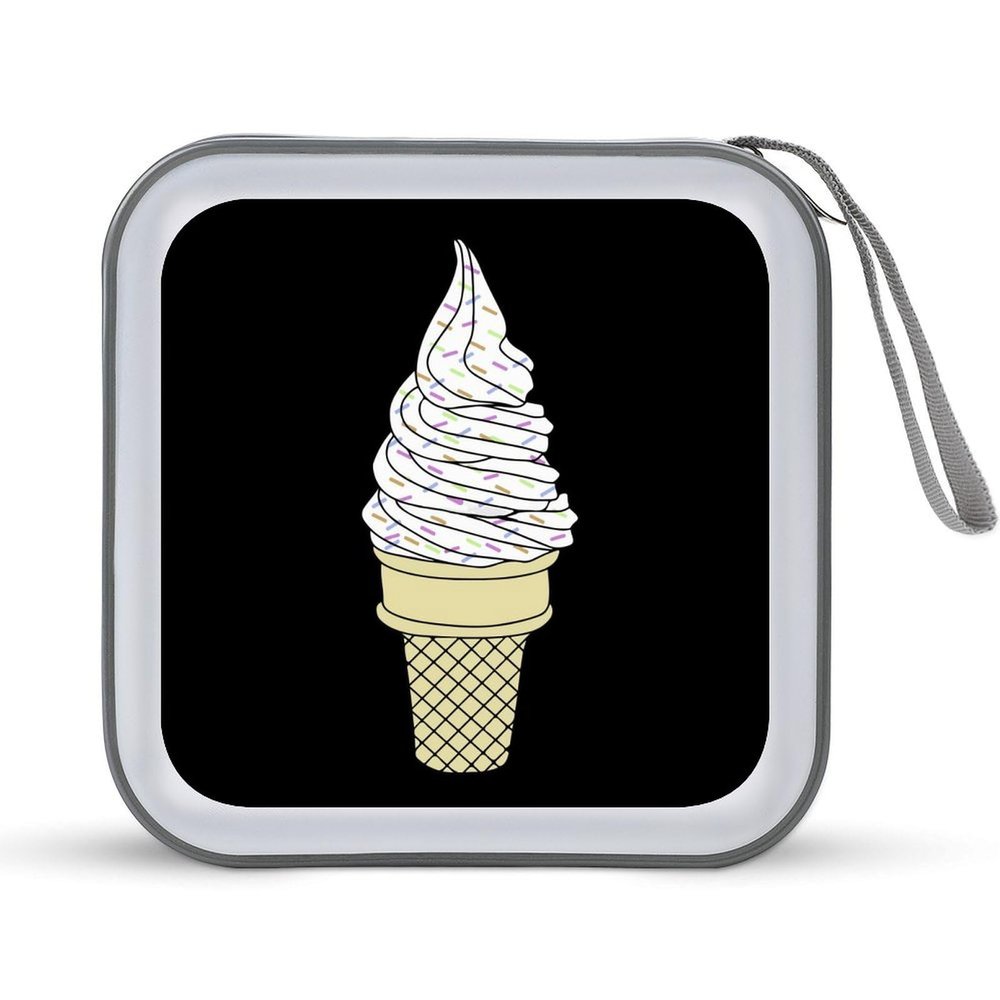 Ice Cream Cone CD Case DVD Holders Wallet Hard Plastic Storage Binder 40 Capacity