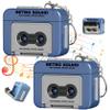 CAKEEYUM 2Pcs Mini Tape Recorder Keychain, Plastic Recordable Retro Mini Cassette Tape Recorder Keychain for Backpacks, Handbags Microcassette Player, Portable, M view 1