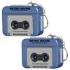 CAKEEYUM 2Pcs Mini Tape Recorder Keychain, Plastic Recordable Retro Mini Cassette Tape Recorder Keychain for Backpacks, Handbags Microcassette Player, Portable, M view 4