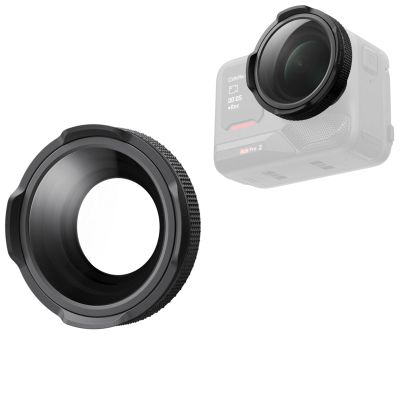 OURHZTB Adjustable Macro Lens Compatible for Insta360 Ace Pro 2 Close-Up Lens, 10cm-75cm Focus Length Range Action Camera Lens Upgrade Parts Accessories