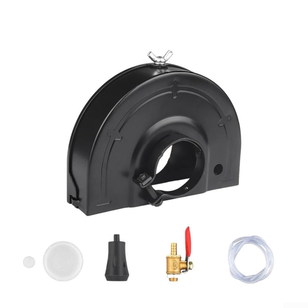 Metal Angle Grinder Shield Set with Water - Black Protective Cover for Grinder, Compatible with Angle Grinders and Polishers, 140mm Safety Cover with Copper Valve &