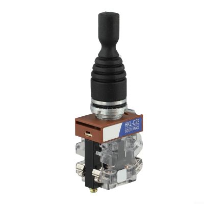 Joystick Switch Controller 2 Way Momentary for HKL C22 Replacement, 22mm Panel Mount Industrial Joystick Control, 150/250/600V 15A NO Contacts, Screw Terminal, Black