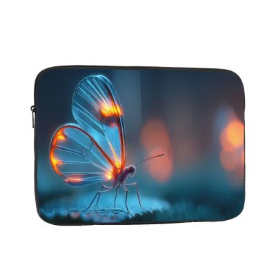 10 Inch Portable And Shockproof Laptop Bag With Unique Blue Butterfly Print, For Work, University, And Commuting
