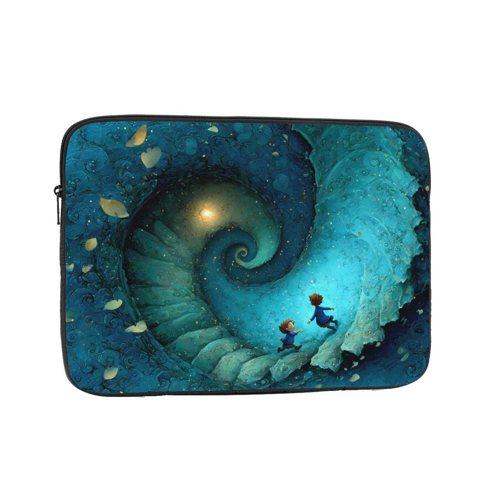 13 Inch Portable And Shockproof Laptop Bag With Unique Spiral Staircase Print, For Work, University, And Commuting