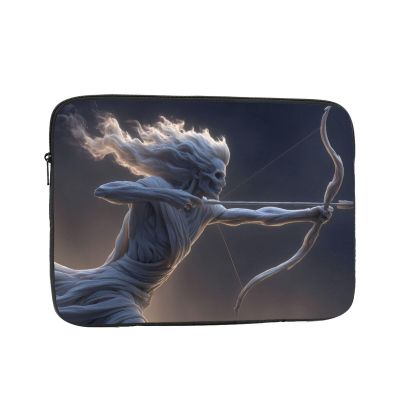 10 Inch Portable And Shockproof Laptop Bag With Unique Long-Haired Skeleton Print, For Work, University, And Commuting