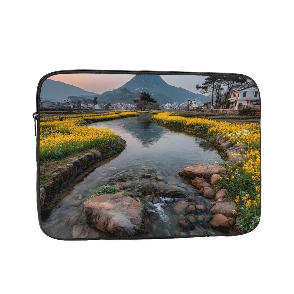 12 Inch Portable And Shockproof Laptop Bag With Unique Rapeseed Fields Print, For Work, University, And Commuting