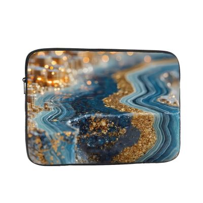 10 Inch Shockproof Laptop Bag, Full Width Golden City Print Handbag Suitable For Business And Daily Use