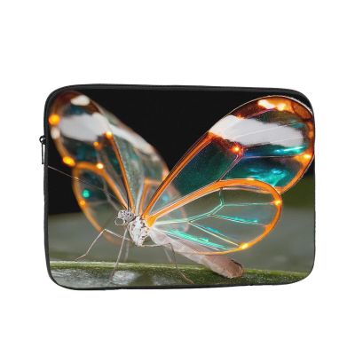 15 Inch Shockproof Laptop Bag, Full Width Transparent Butterfly Print Handbag Suitable For Business And Daily Use
