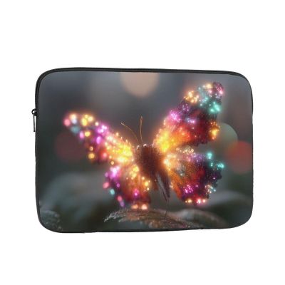 10 Inch Portable And Shockproof Laptop Bag With Unique Colorful Butterflies Print, For Work, University, And Commuting