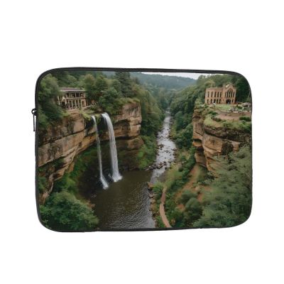 10 Inch Portable And Shockproof Laptop Bag With Unique Emerald Peak Print, For Work, University, And Commuting