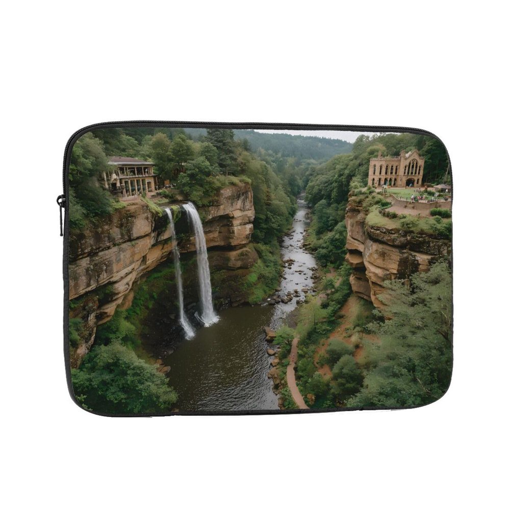 10 Inch Portable And Shockproof Laptop Bag With Unique Emerald Peak Print, For Work, University, And Commuting