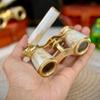Personalized Name Brass Opera Glasses with Mother of Pearl - Engraved Handle view 4