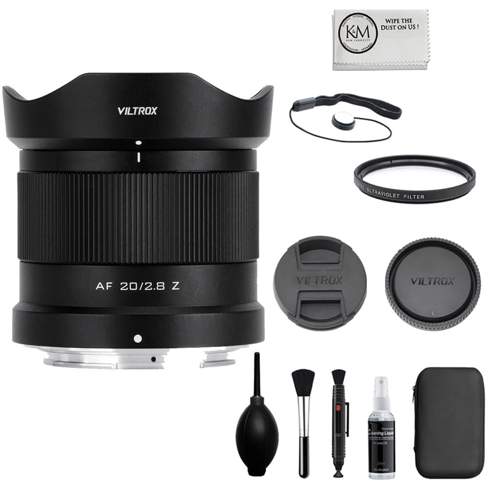 Viltrox AF 20mm f/2.8 Lens Compatible with Z Mount Bundle with UV Filter + Lens Cap Keeper + Cleaning Kit + Cleaning Cloth (5 Items)