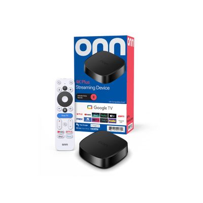 IT'S BRAZILIAN 2 Pack onn 4K Plus Streaming Device, Google TV - Ultra-Fast Streaming, Stunning 4K UHD, 16GB Storage, 2GB RAM, Dolby Vision & Atmos, Remote with Voice Control